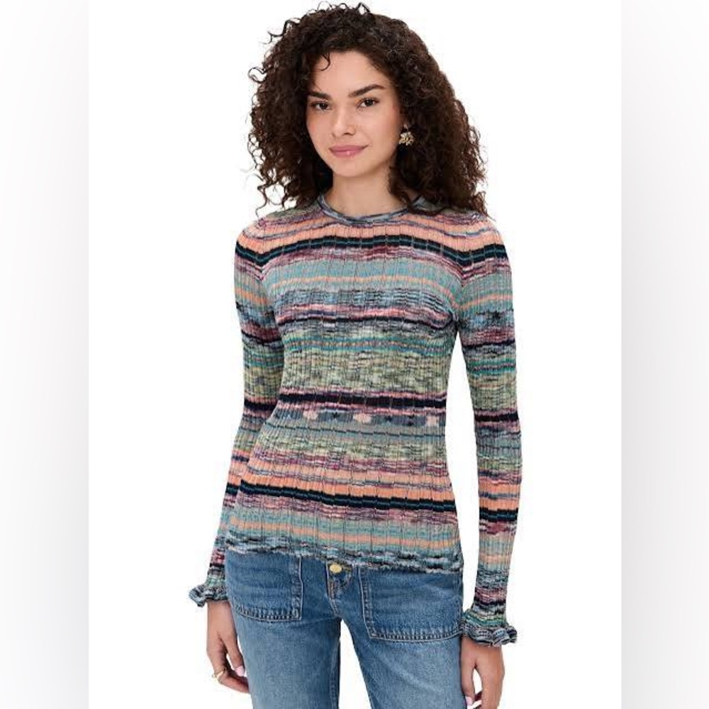 Ulla Johnson Striped Knit “Maci” Top, size P